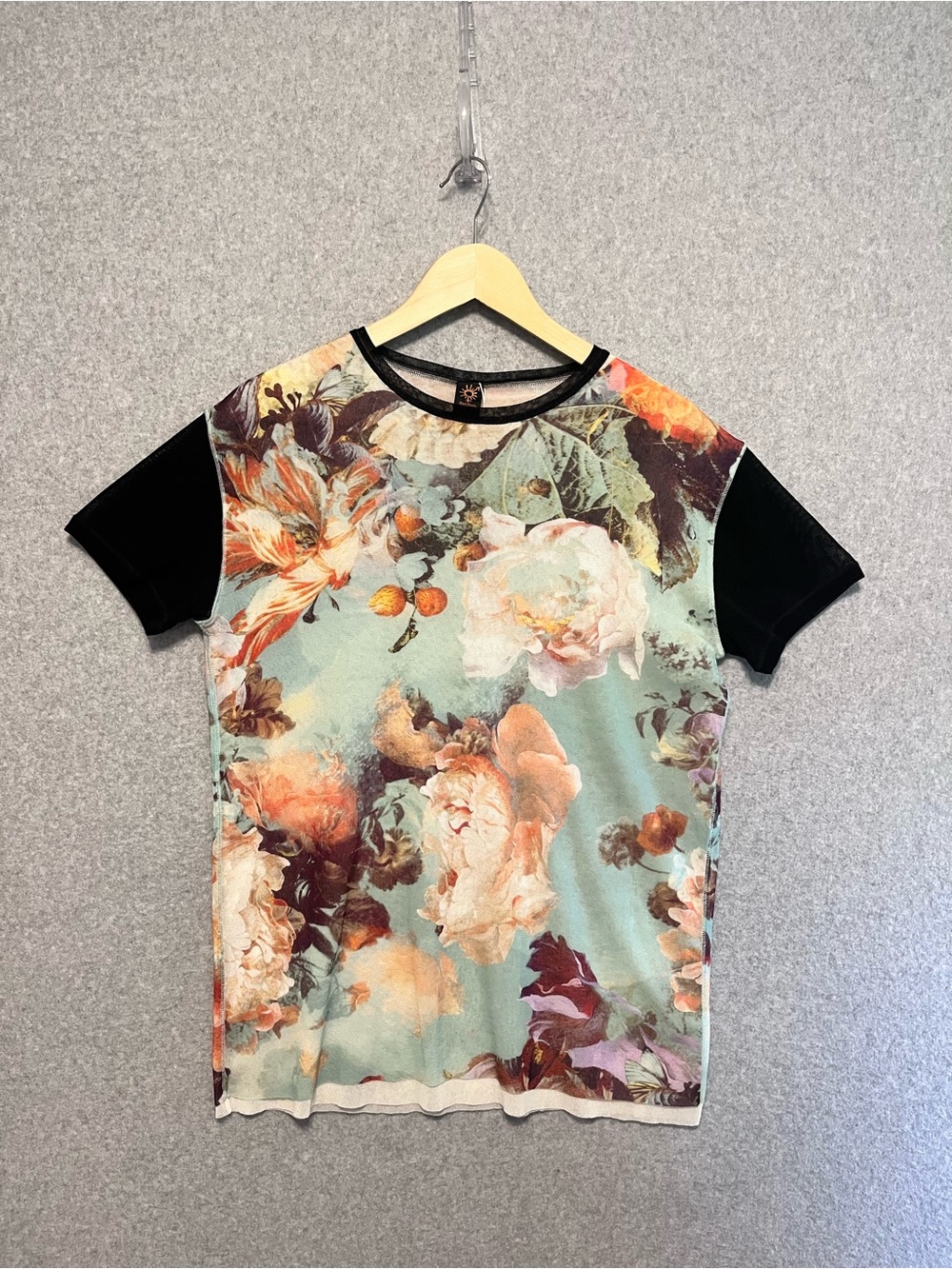 Jean Paul Gaultier Soleil Mesh Floral Top M Made in Italy Rare Archive